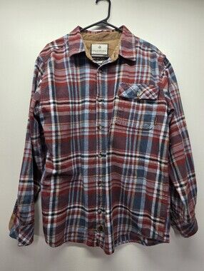 Legendary Whitetails Buck Camp Flannel Men's L Red Plaid Outdoors